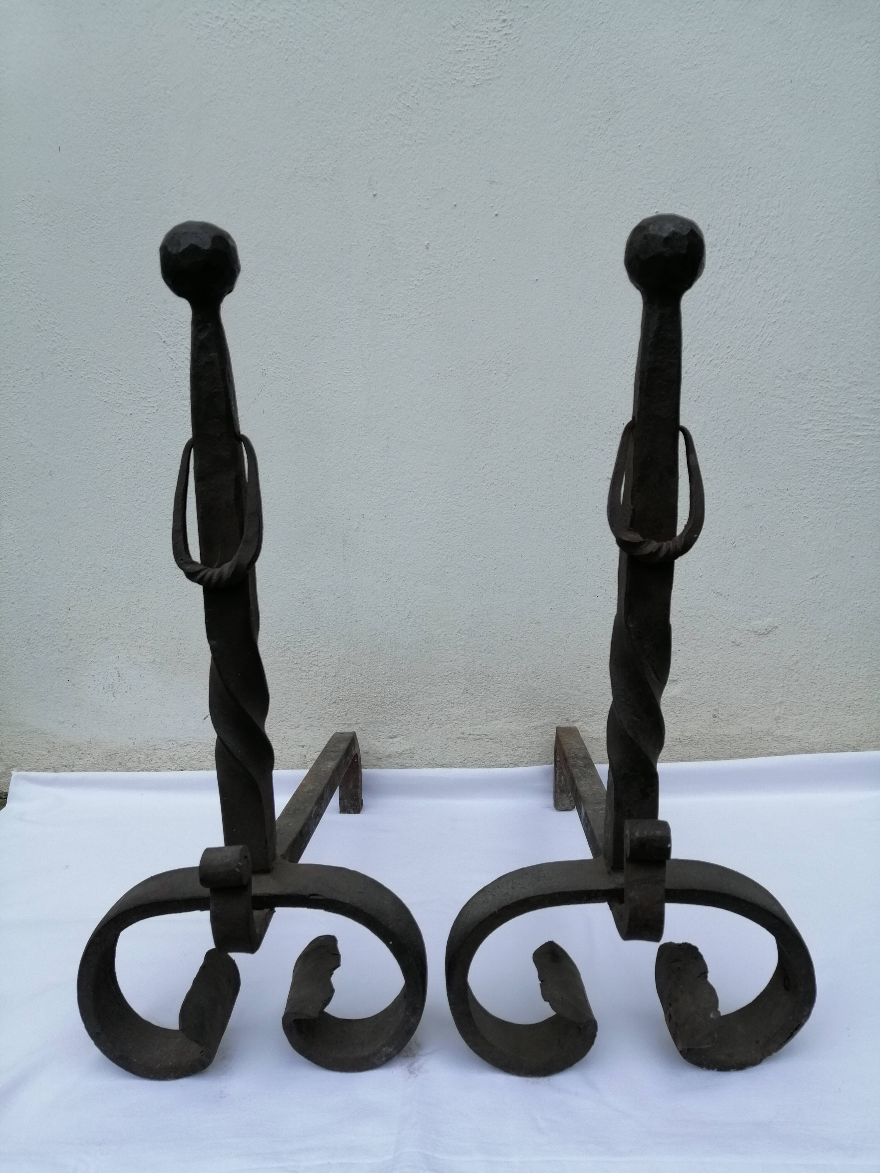 Fireplace set - Antique chenets