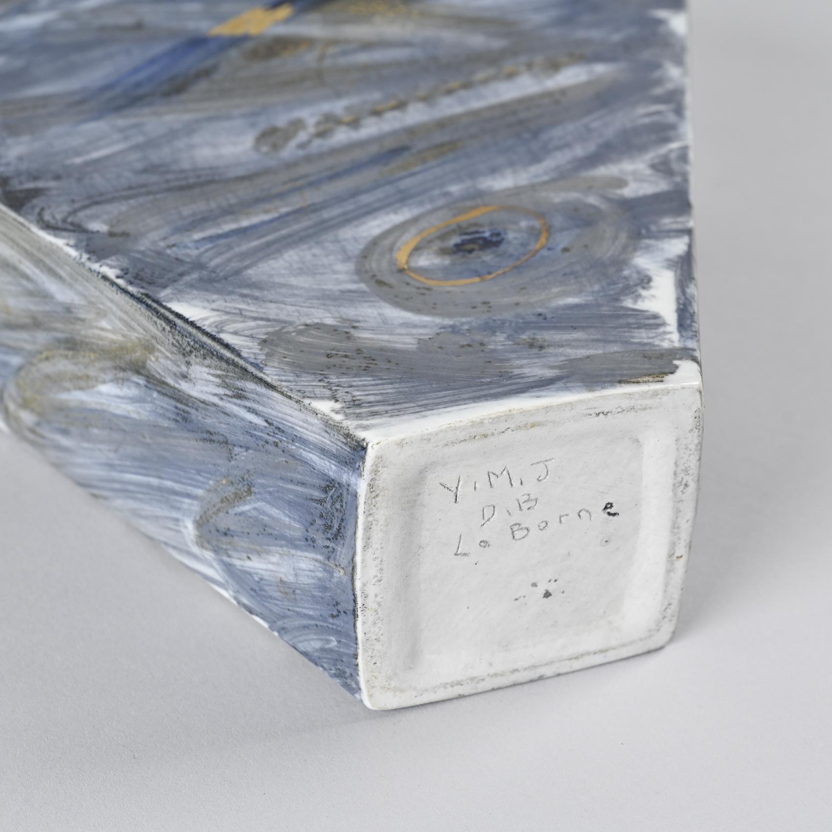 Painted porcelain vase, La Borne workshop, France, circa 1990