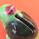 Polychrome ceramic parrot shape