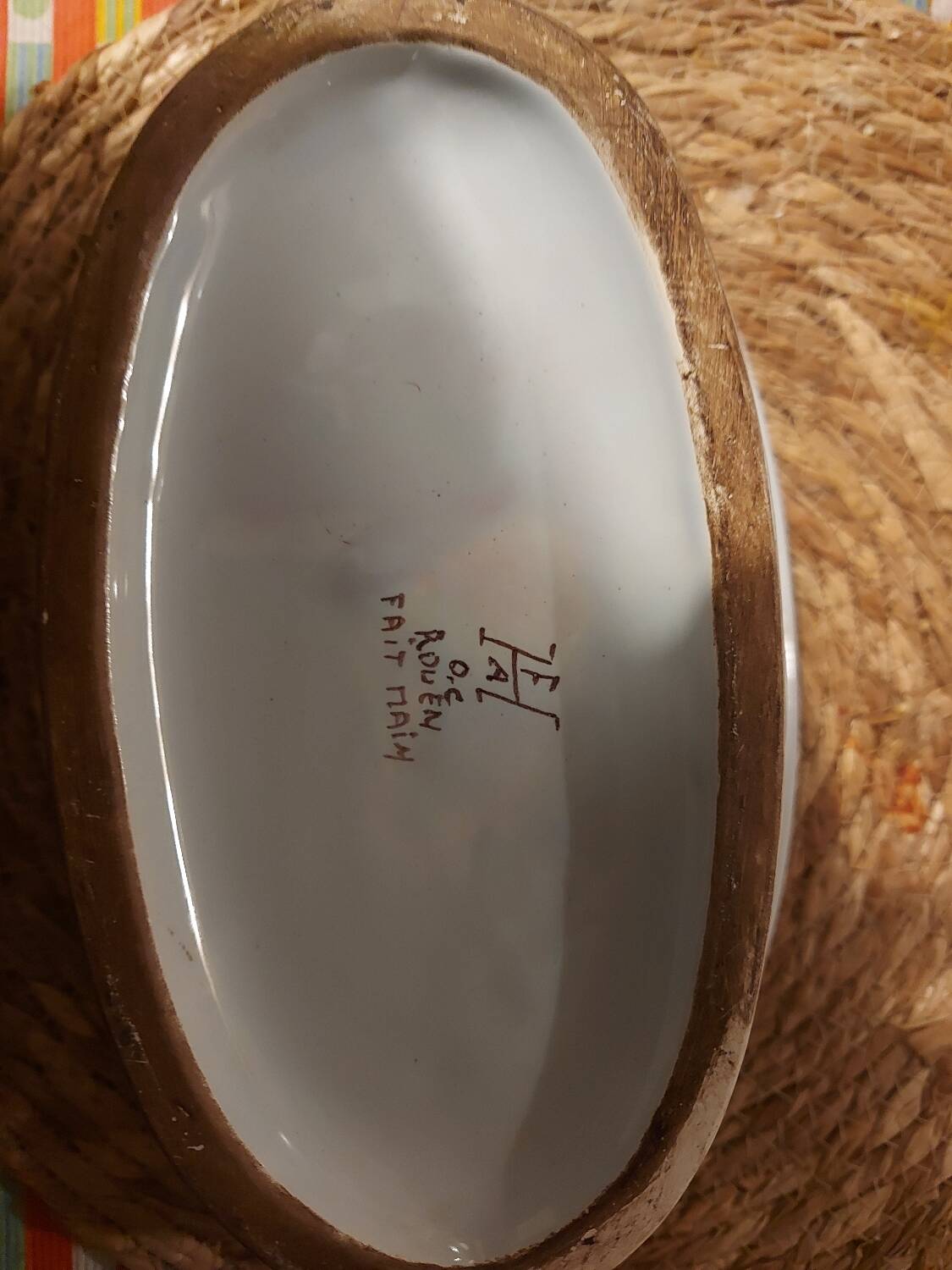 Rouen earthenware soup tureen