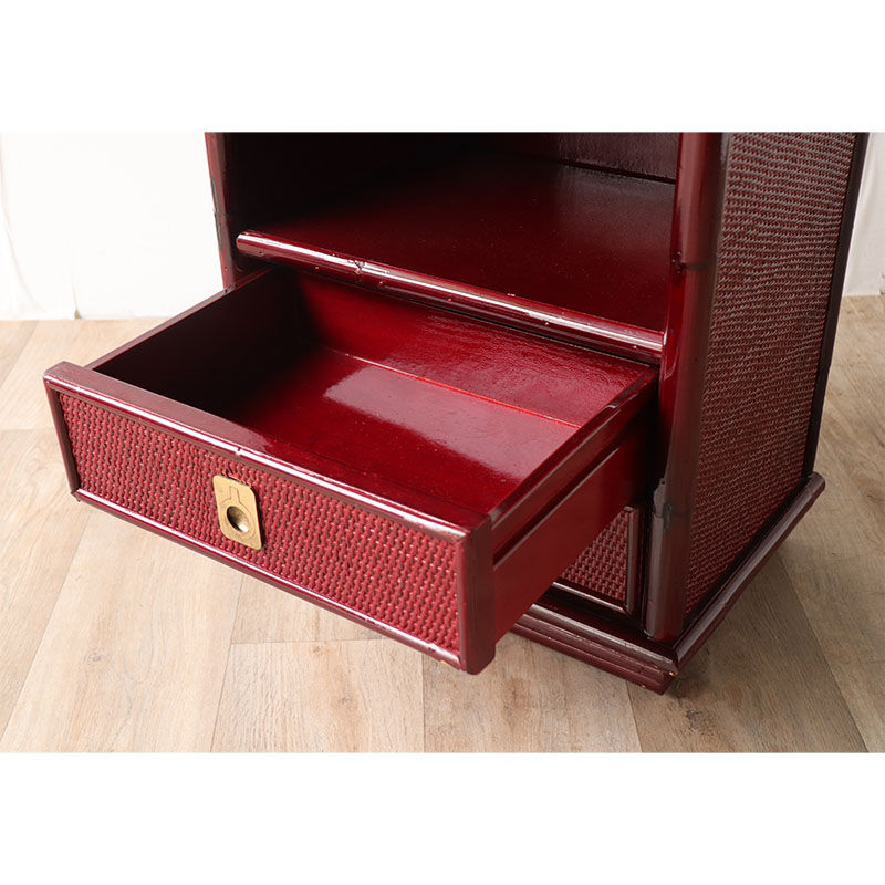 Vintage Dal Vera bedside table in bamboo and wicker, 1970