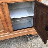Louis Philippe style sideboard in solid walnut with 3 doors and 1 pull-out shelf.