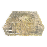Lampe de plafond carrée en verre vintage, motif en rayons de soleil