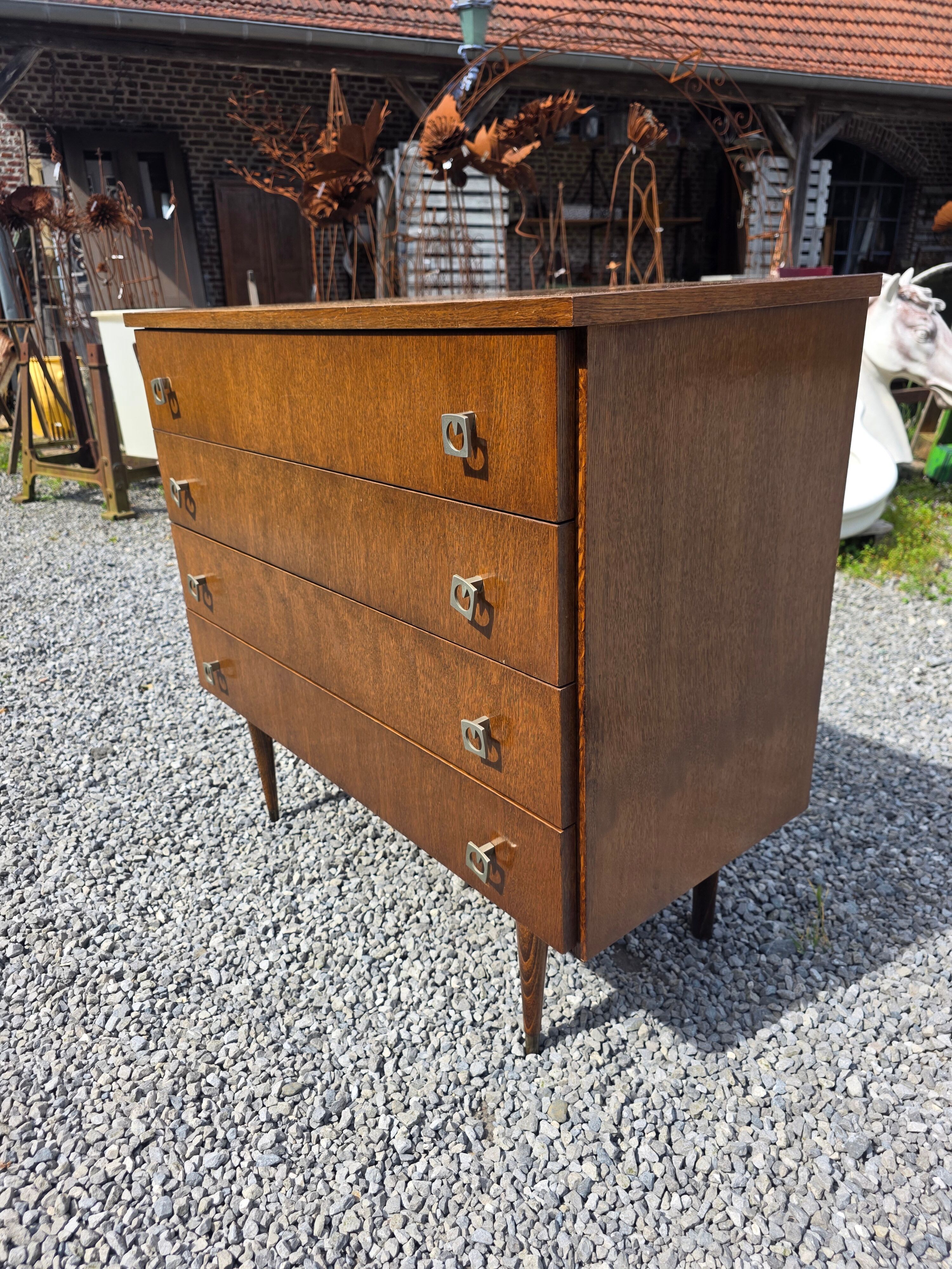 Vintage oak commode from the 1960s.