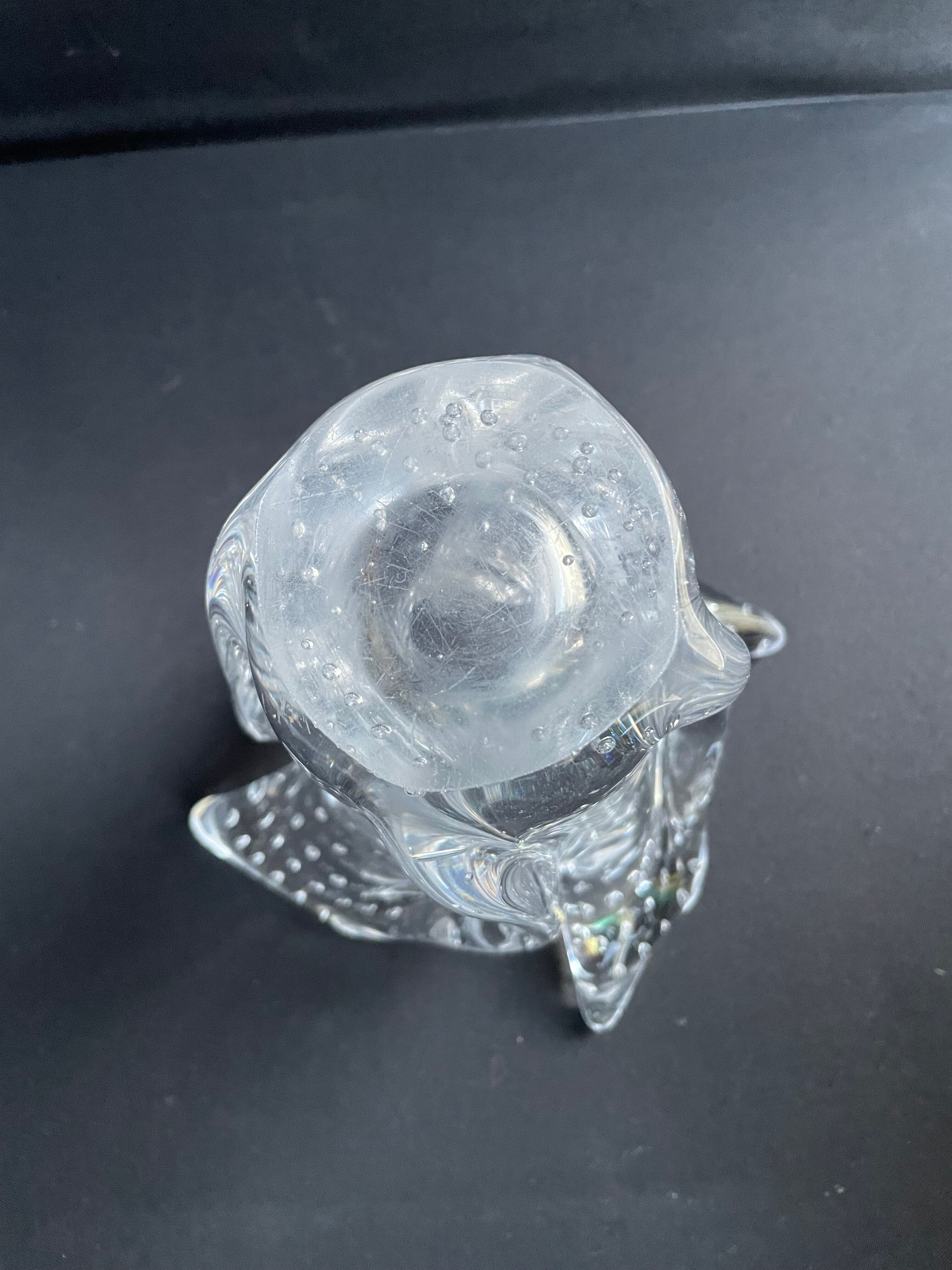 Schneider XXth bubbled crystal vase