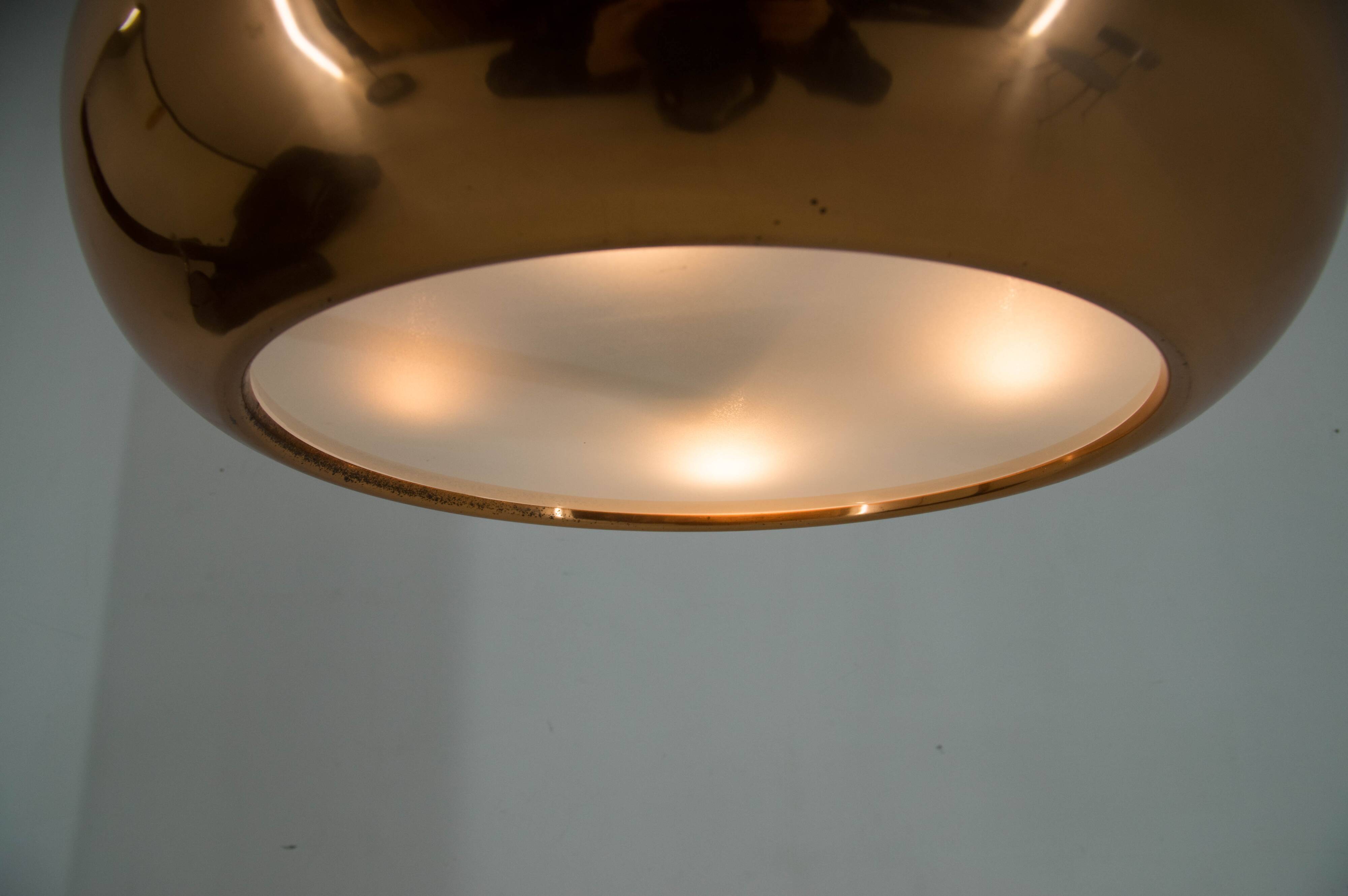 Lustre Bauhaus / Fonctionnaliste en Cuivre UFO, années 1930