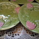 8 antique slip dessert plates