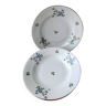 3 Limoges porcelain soup plates Cornflower decoration