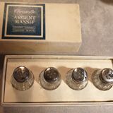 Goldsmith christofle salt shakers salters solid silver & glass