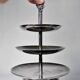 Small mute servant in vintage/old silver metal with 3 trays