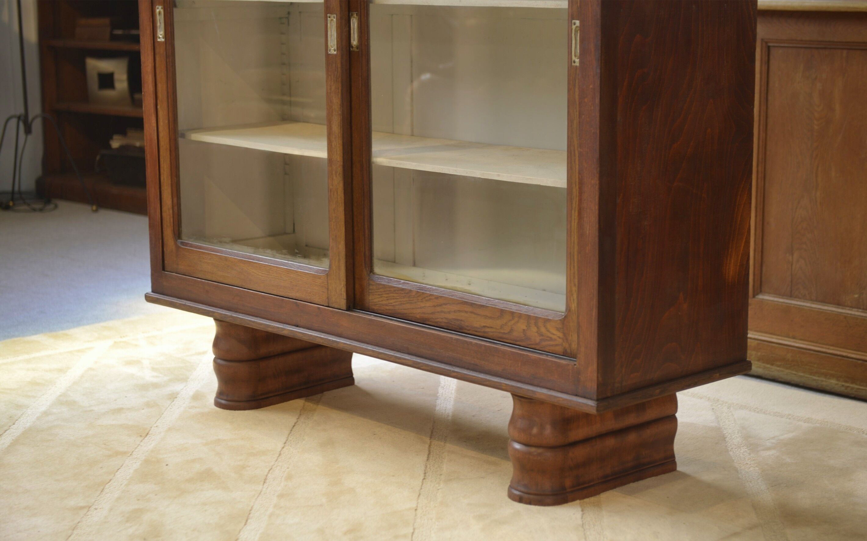 1940s oak display cabinet