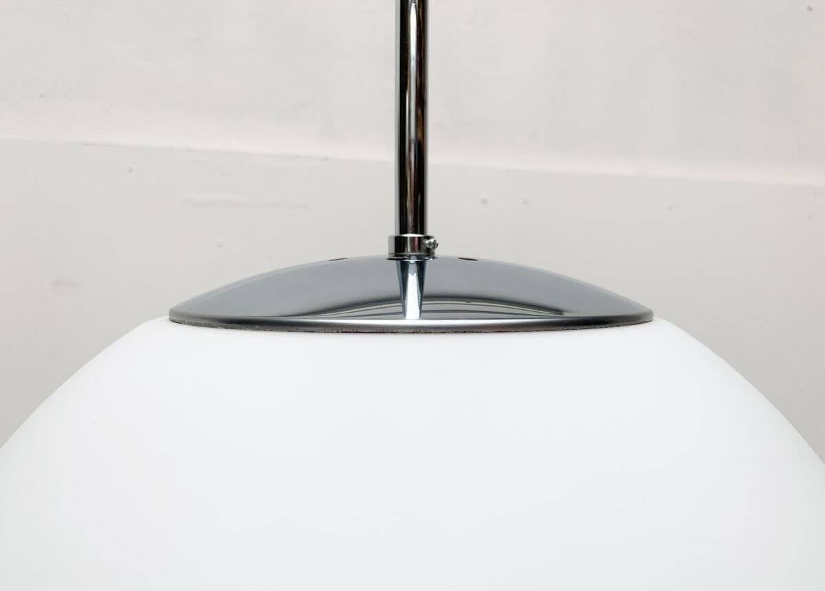 Vintage glass ball pendant lamp in German space style by Limburg.