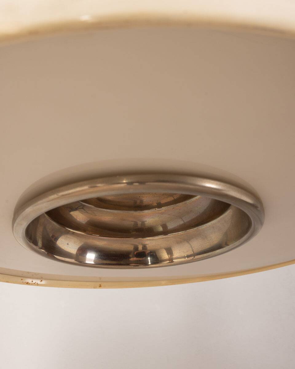 70s vintage chandelier in white metal Italian design