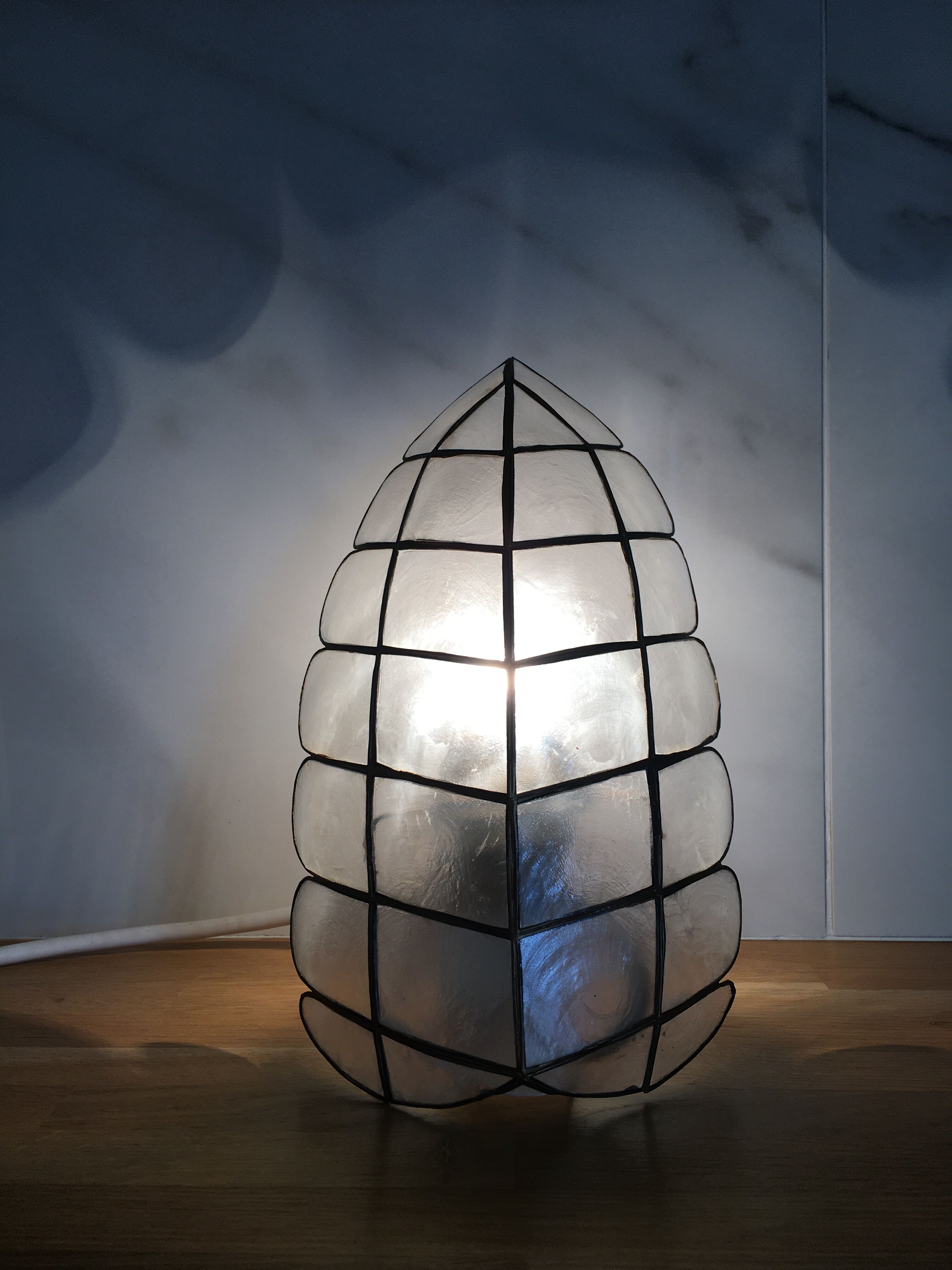 Pair of mother-of-pearl sconces