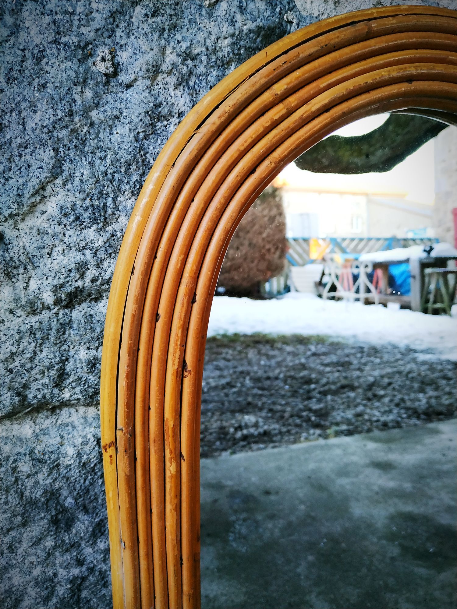 Rattan mirror 35x60cm