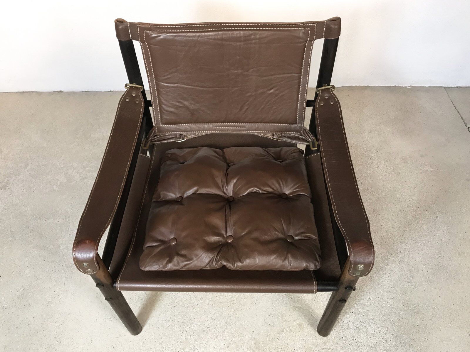Model Sirocco leather safari chair by Arne Norell, 1960s