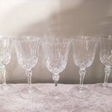 5 verres à pied en cristal