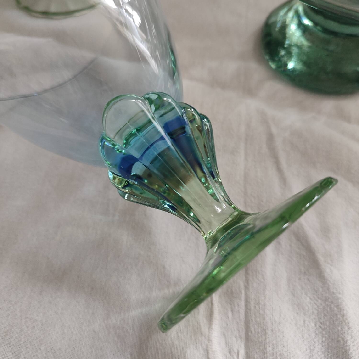 Set of 6 glasses and a Bormioli Rocco Bahia coupe, Italy