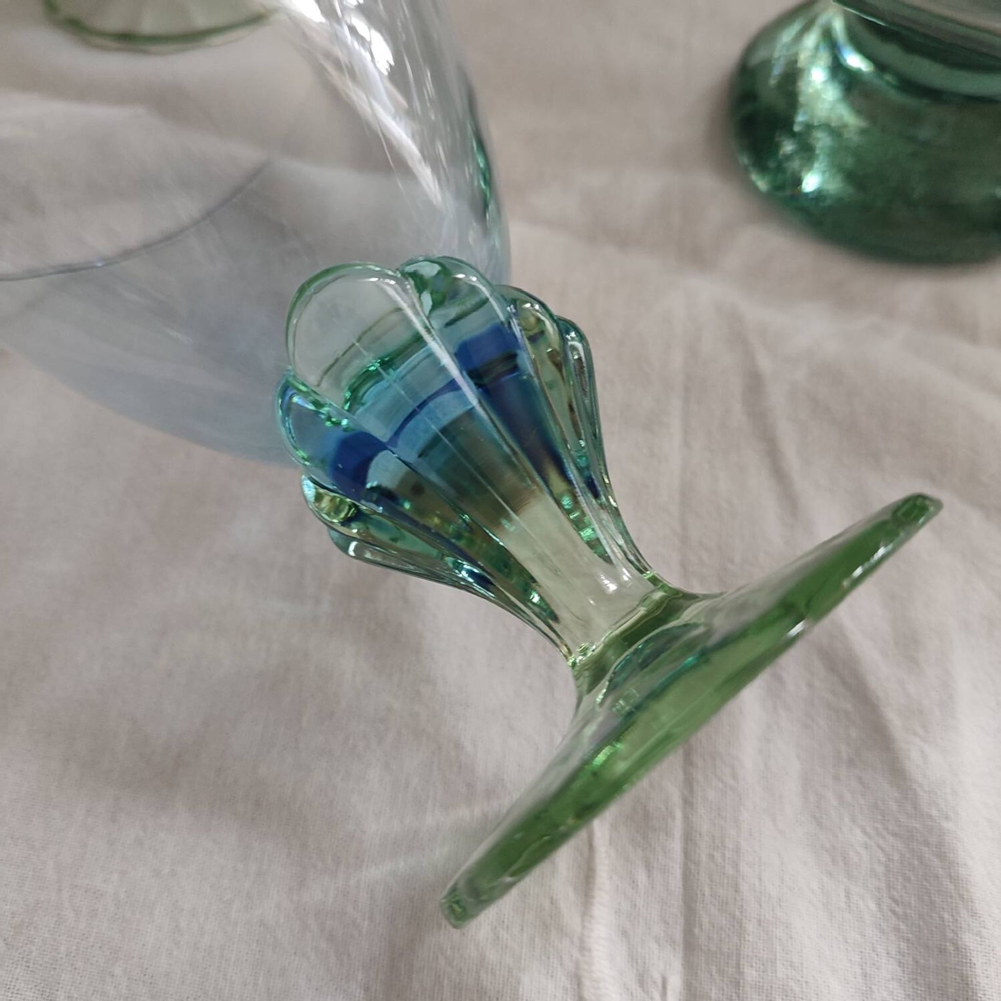 Set of 6 glasses and a Bormioli Rocco Bahia coupe, Italy