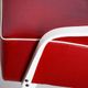 Mid-Century Red Leather and Beech Armchairs, Czechia, 1950s, Set of 2