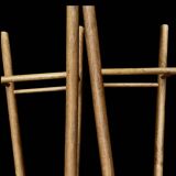 Pair of antique solid wood bar stools – rustic/bistro style