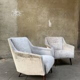 Pair of armchairs in velvet Fendi Casa