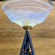 Art Deco lamp 1930 wrought iron opalescent glass fish Ezan