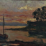 "Sunset on the shore" by Dimitri Vazine