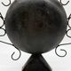 Vase with birds in forged metal, handcrafted, 1960s