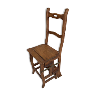 Old library step stool chair