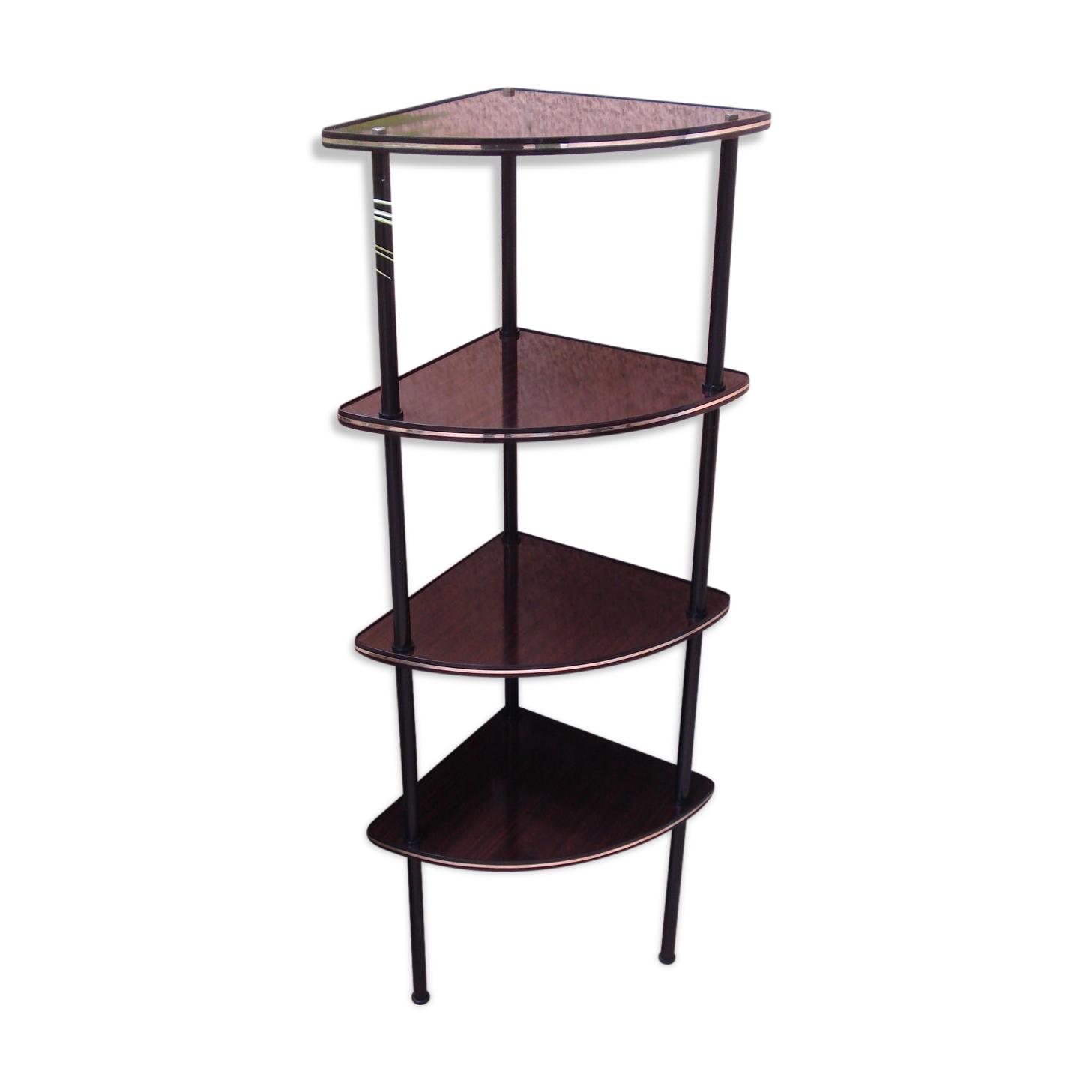 Etagere d’angle vintage 1960 formica 4 plateaux