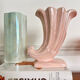 Duo of vintage iridescent ceramic vases