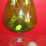 Vase vert en forme de verre à cognac vintage 70'