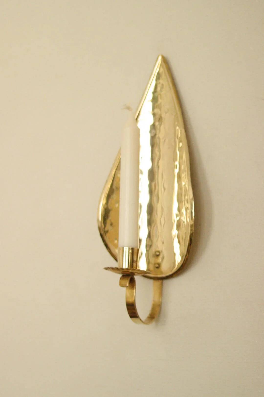 Single mid-century Swedish brass sconce