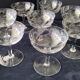 8 Coupes à champagne vintage Décor gravé