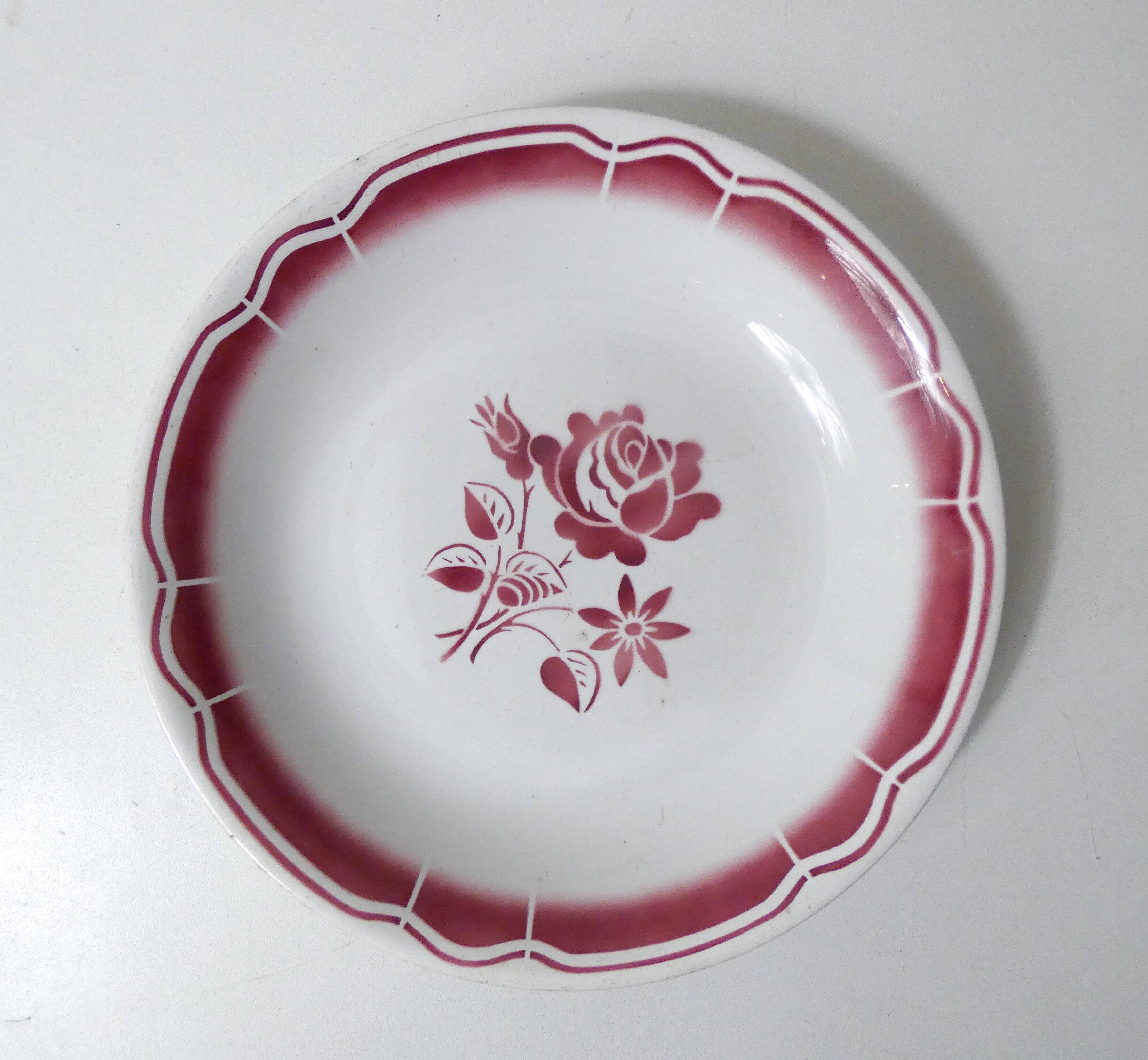 3 old FB Digoin earthenware dishes