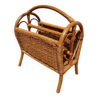 Rattan magazine rack