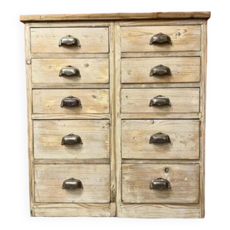 10-drawer wooden chest of drawers