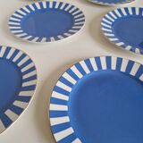 Set of 6 dessert plates, Fox trott model, Sarreguemines factory
