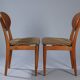 2 teak and velvet chairs - Denmark 1950s/60s