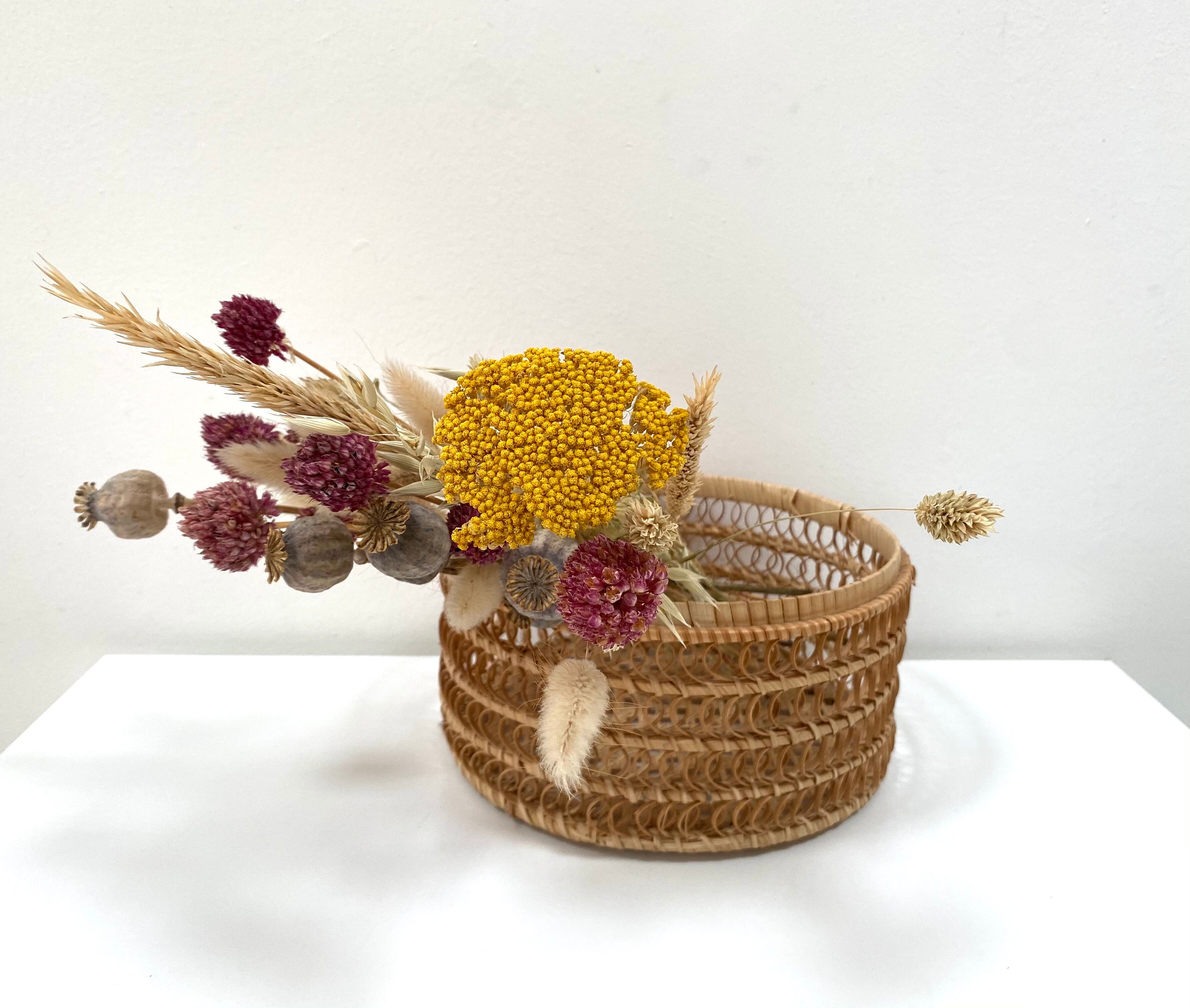 Braided rattan basket from the 70s
