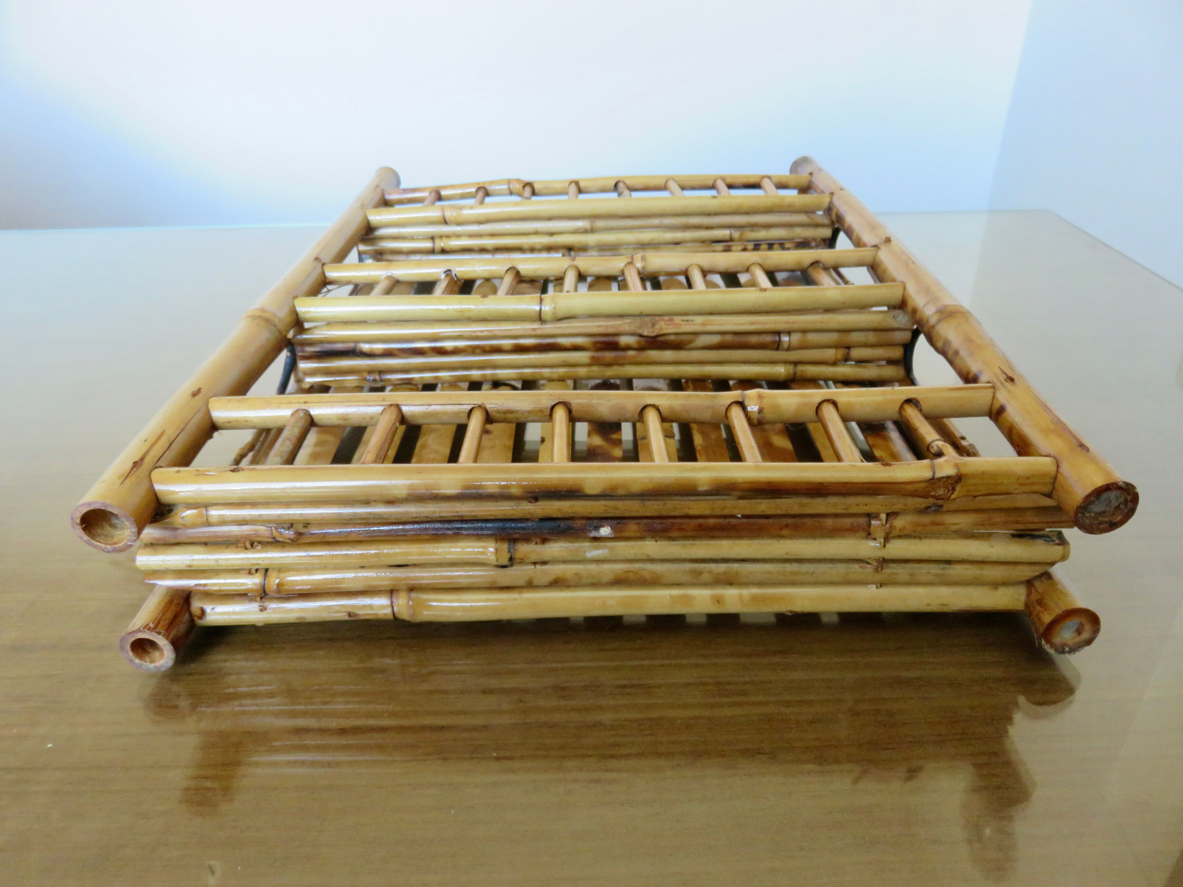 Wall mail holder bamboo mail storage 50s