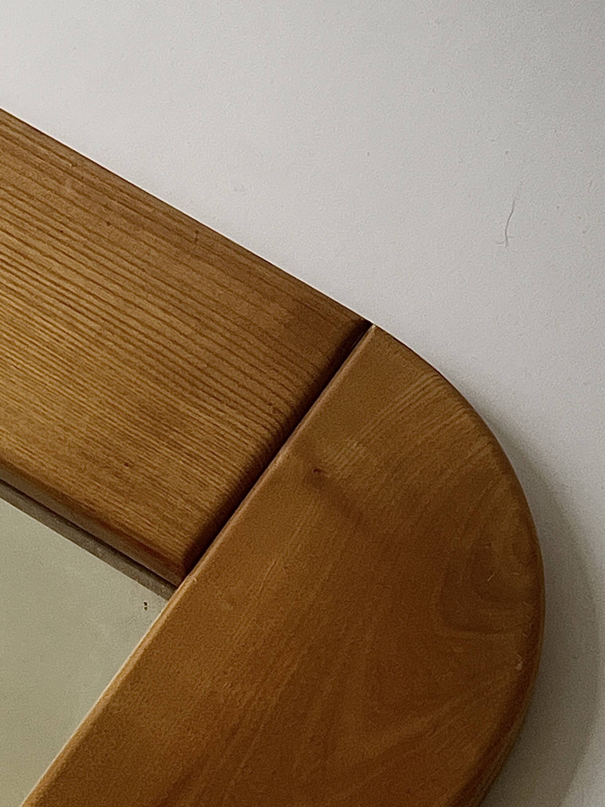 Large oak mirror in the style of a revival house, 1970s design.