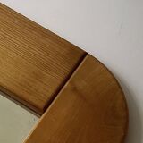 Large oak mirror in the style of a revival house, 1970s design.