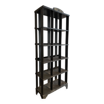 Large metal shelving unit by Strafor, early 20th century.