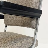 Gray upholstered designer armchair attributed to Gispen, 1960s