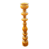 Large wooden turned candle holder Belgium, 1970s.