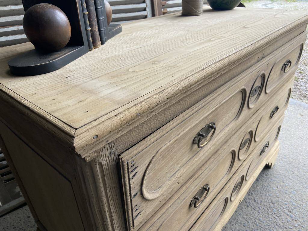 Raw wood chest of drawers