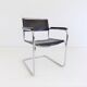 Set de 4 fauteuils Thonet S34 cuir cantilever par Mart Stam