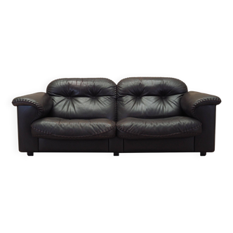 Canapé en cuir marron, design suisse, années 1970, fabrication : De Sede